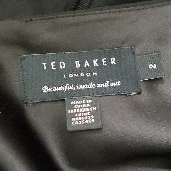 Ted Baker London Black Pleated Formal Sheath Dress - Picture 8 of 9